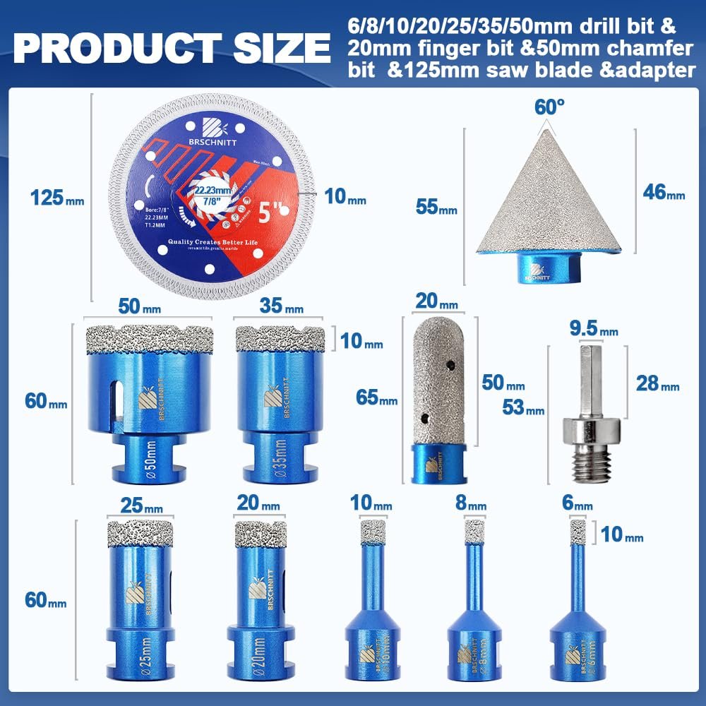 BRSCHNITT Diamantbohrer- und Fingerfräser-Sets