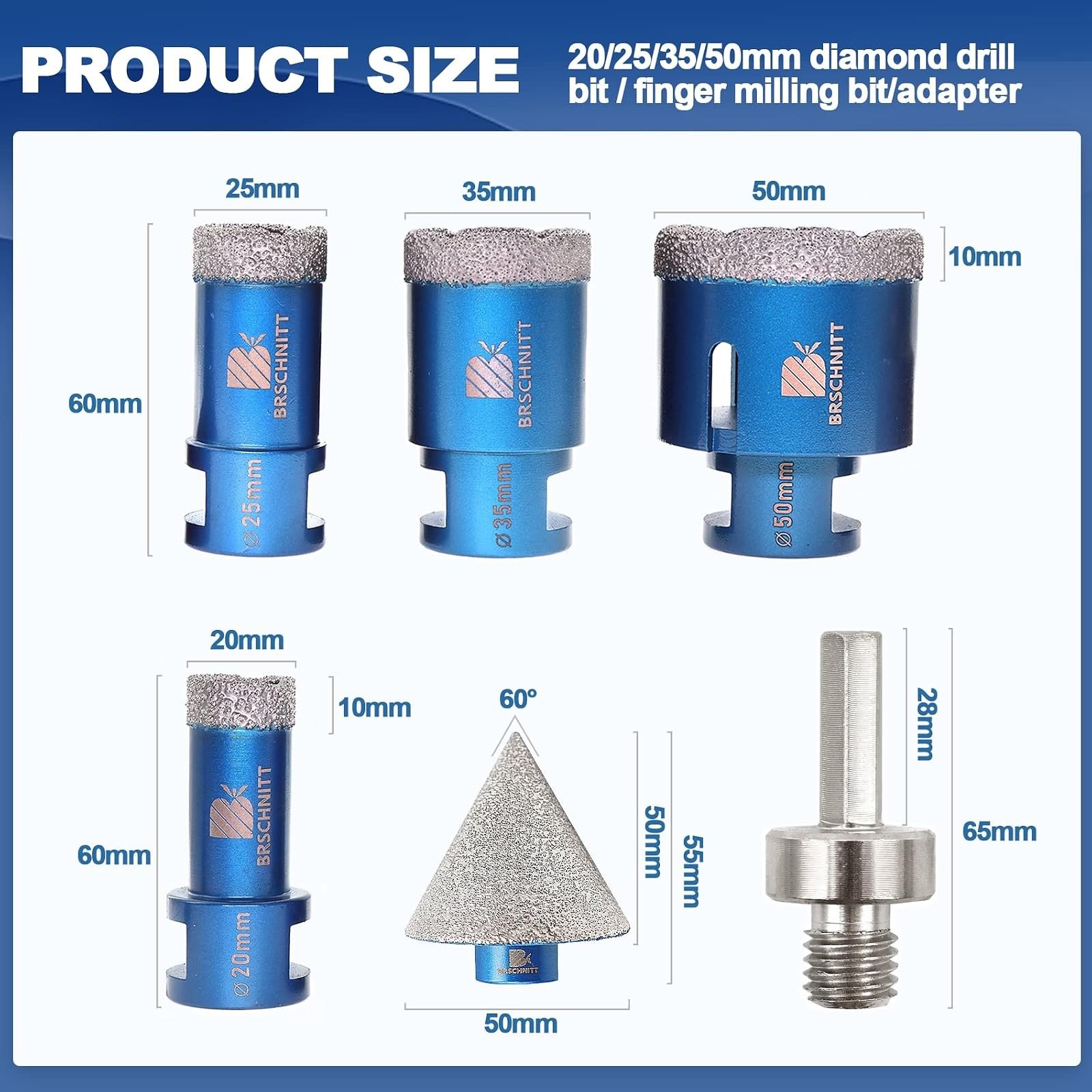 BRSCHNITT Diamantbohrer- und Fingerfräser-Sets