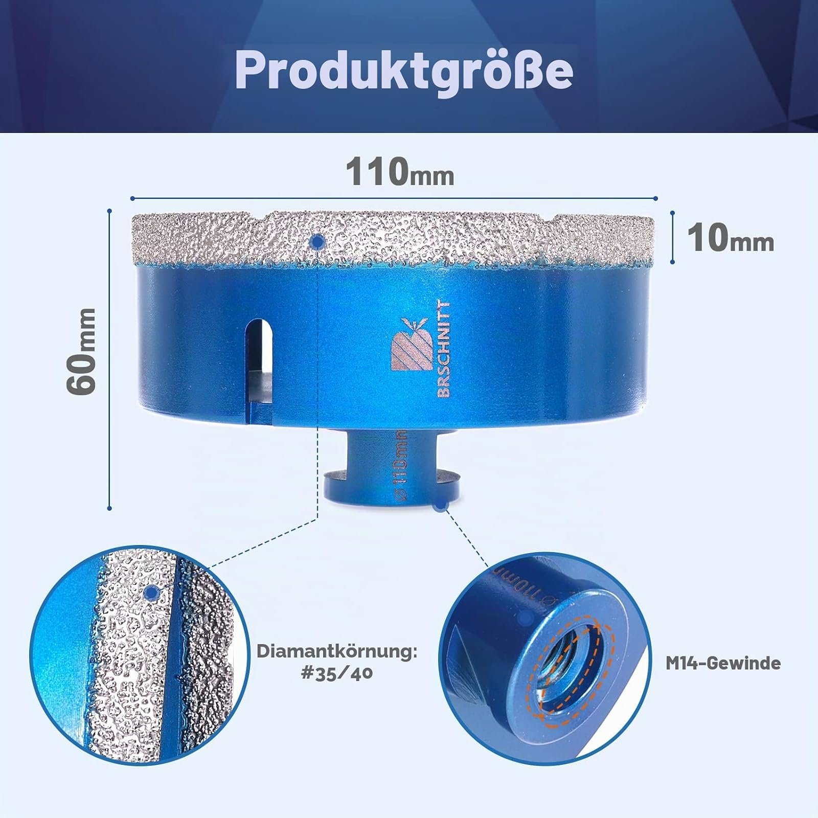 BRSCHNITT Diamant-Fliesenbohrer M14