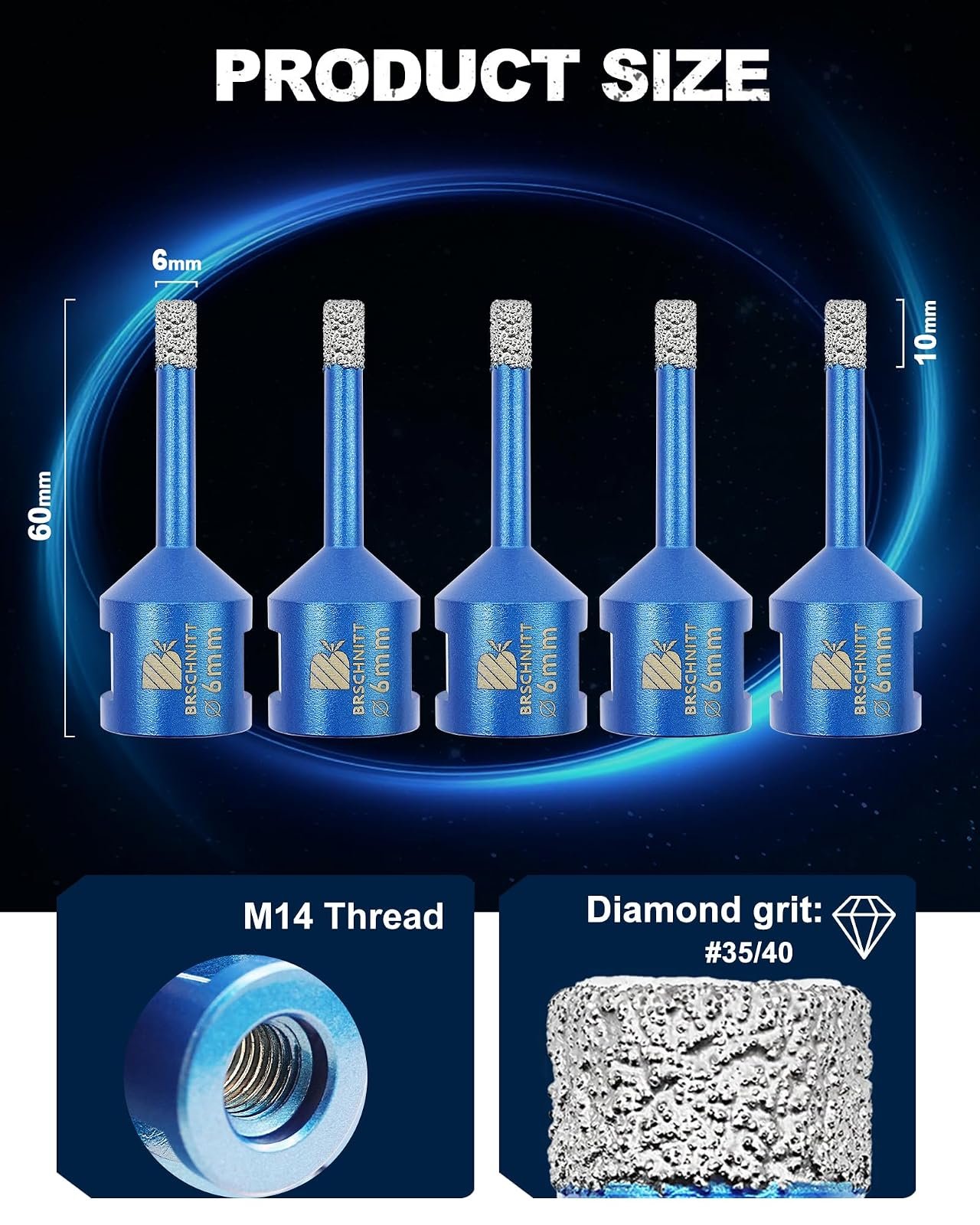 BRSCHNITT Diamant-Fliesenbohrer M14