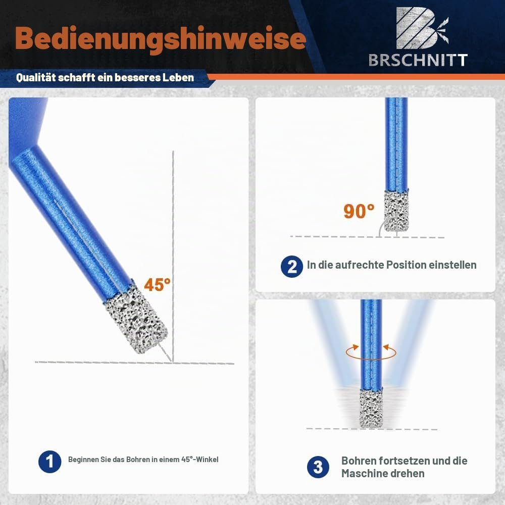 BRSCHNITT Diamant-Fliesenbohrer Komplettsets