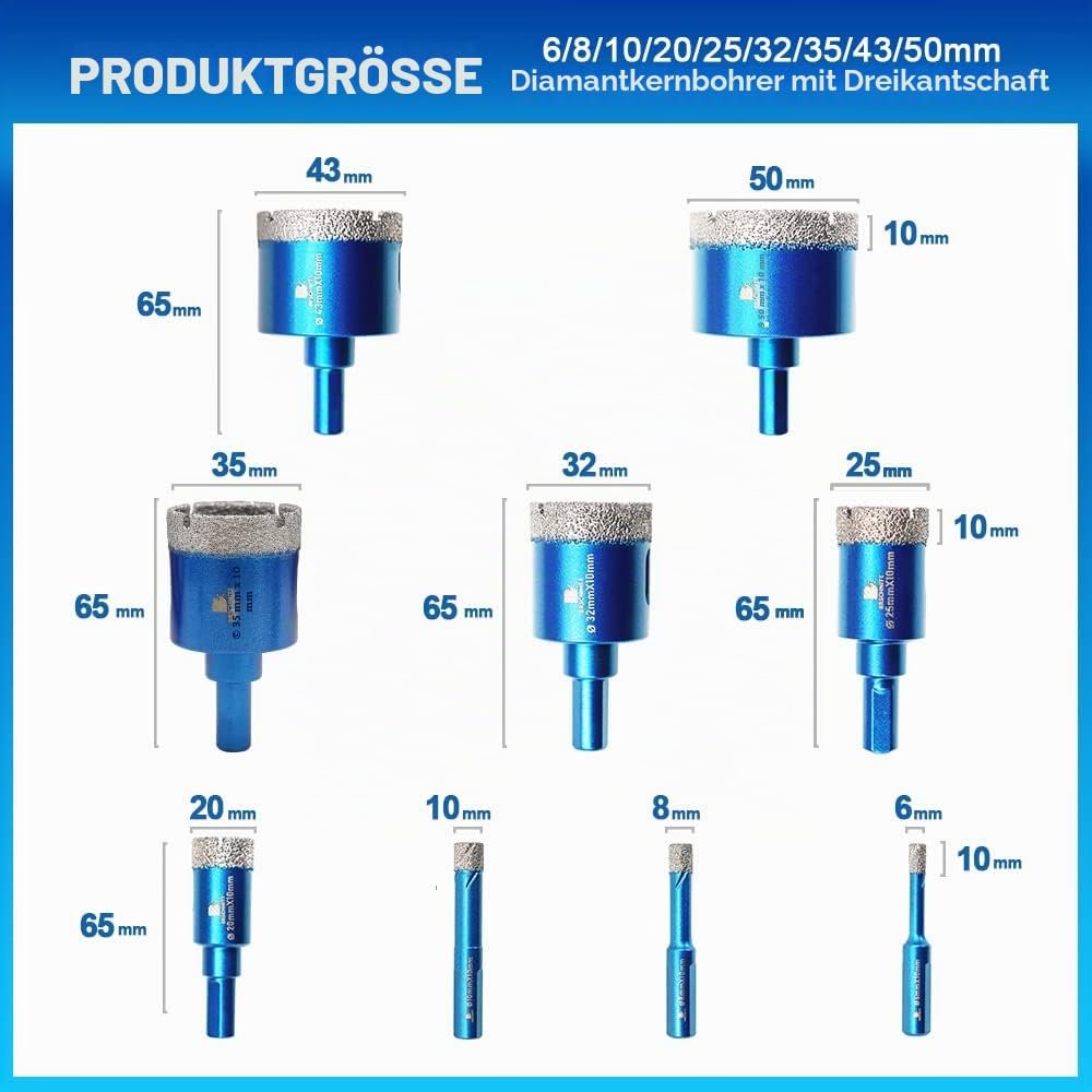 BRSCHNITT Diamant-Trockenbohrer Sets