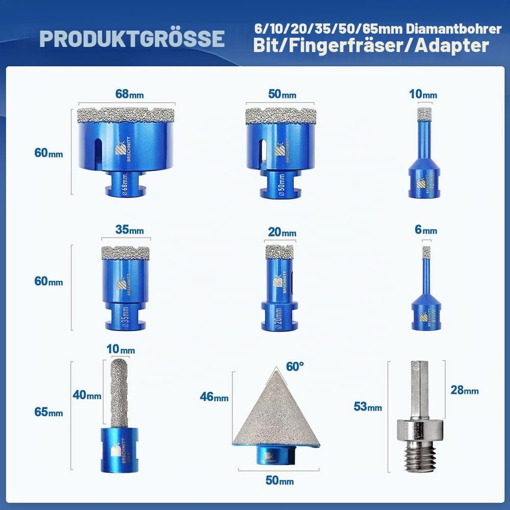 BRSCHNITT Diamantbohrer- und Fingerfräser-Sets