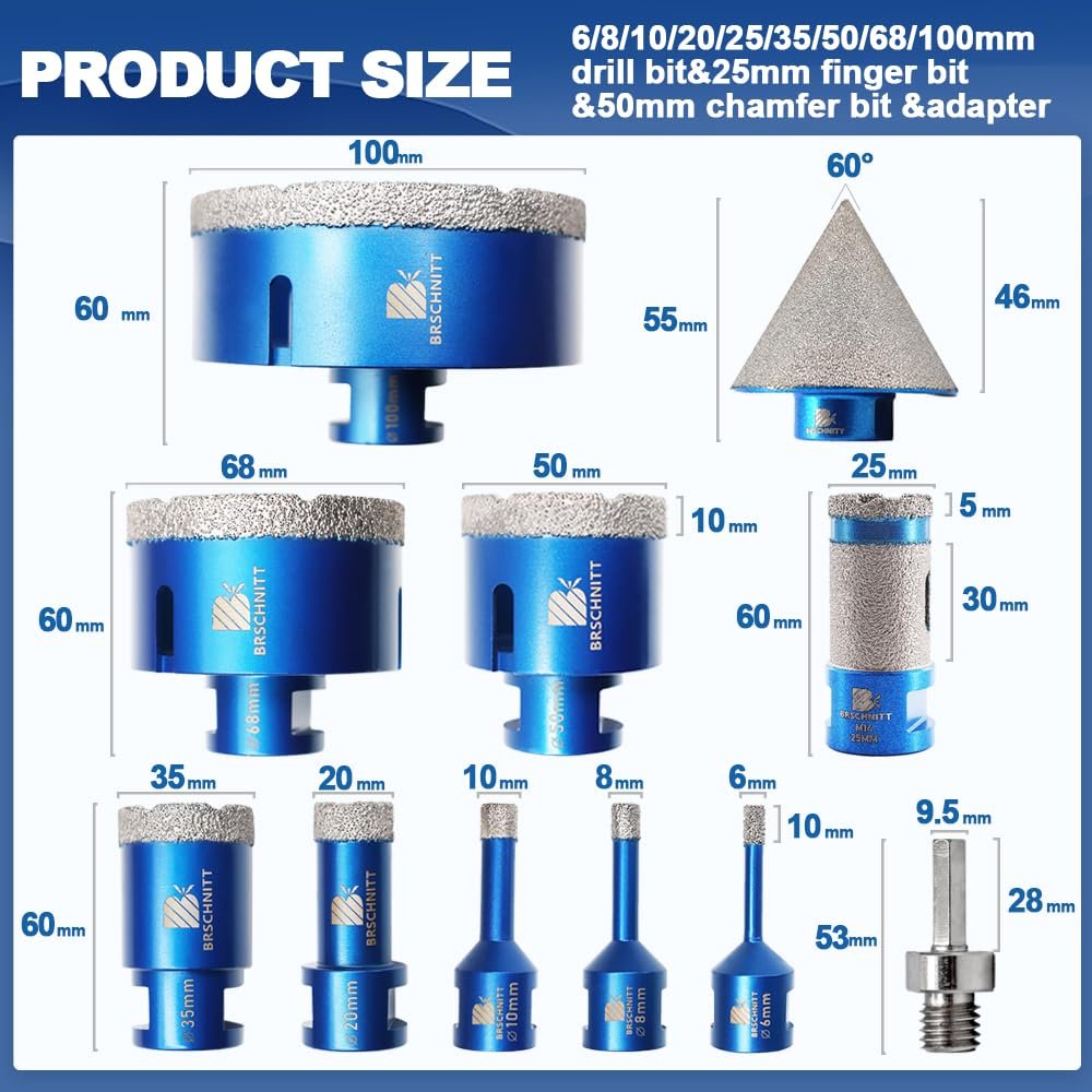 BRSCHNITT Diamantbohrer- und Fingerfräser-Sets