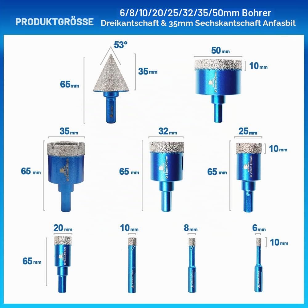 BRSCHNITT Diamant-Trockenbohrer Sets