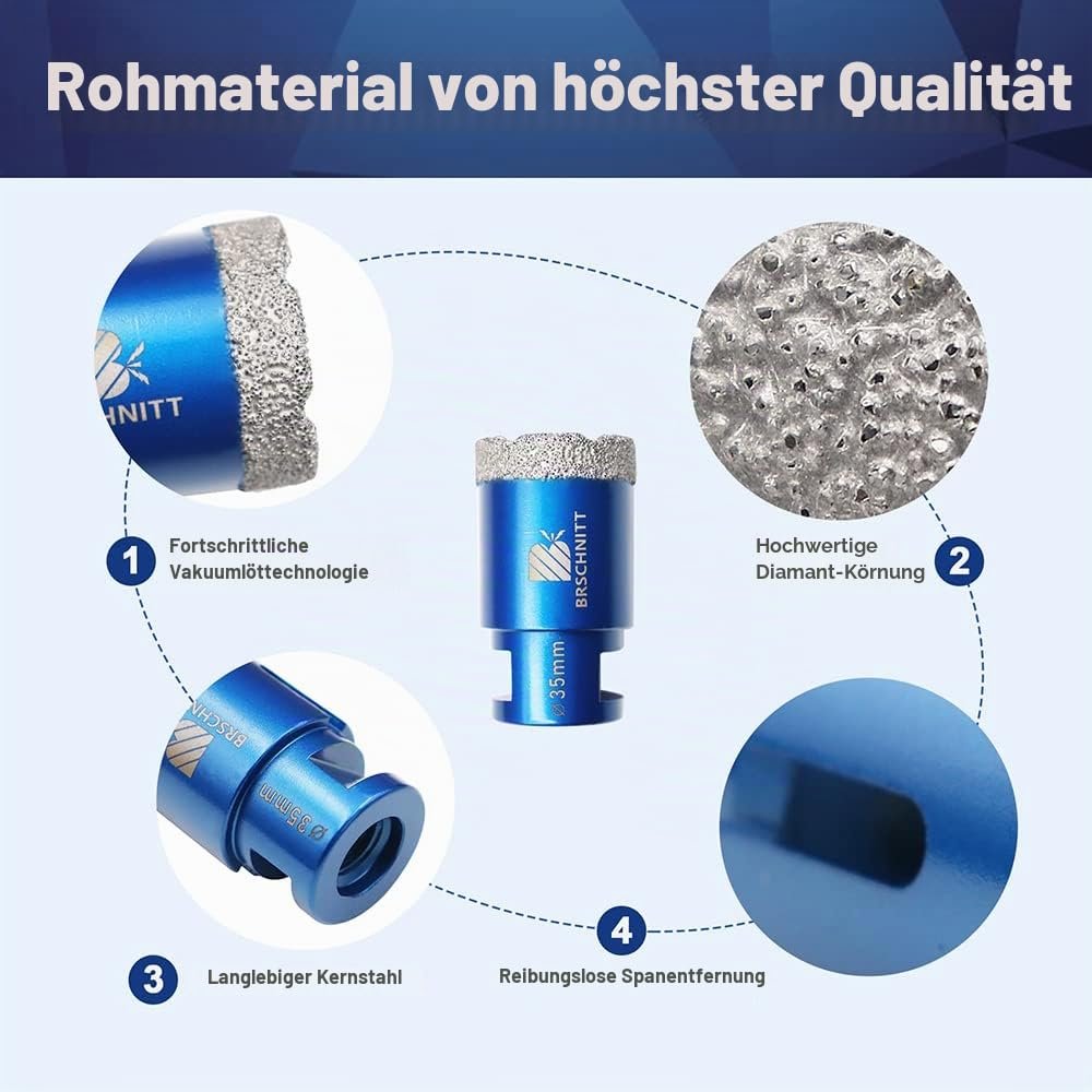 BRSCHNITT Diamantbohrer-Fliesenbohrer Sets