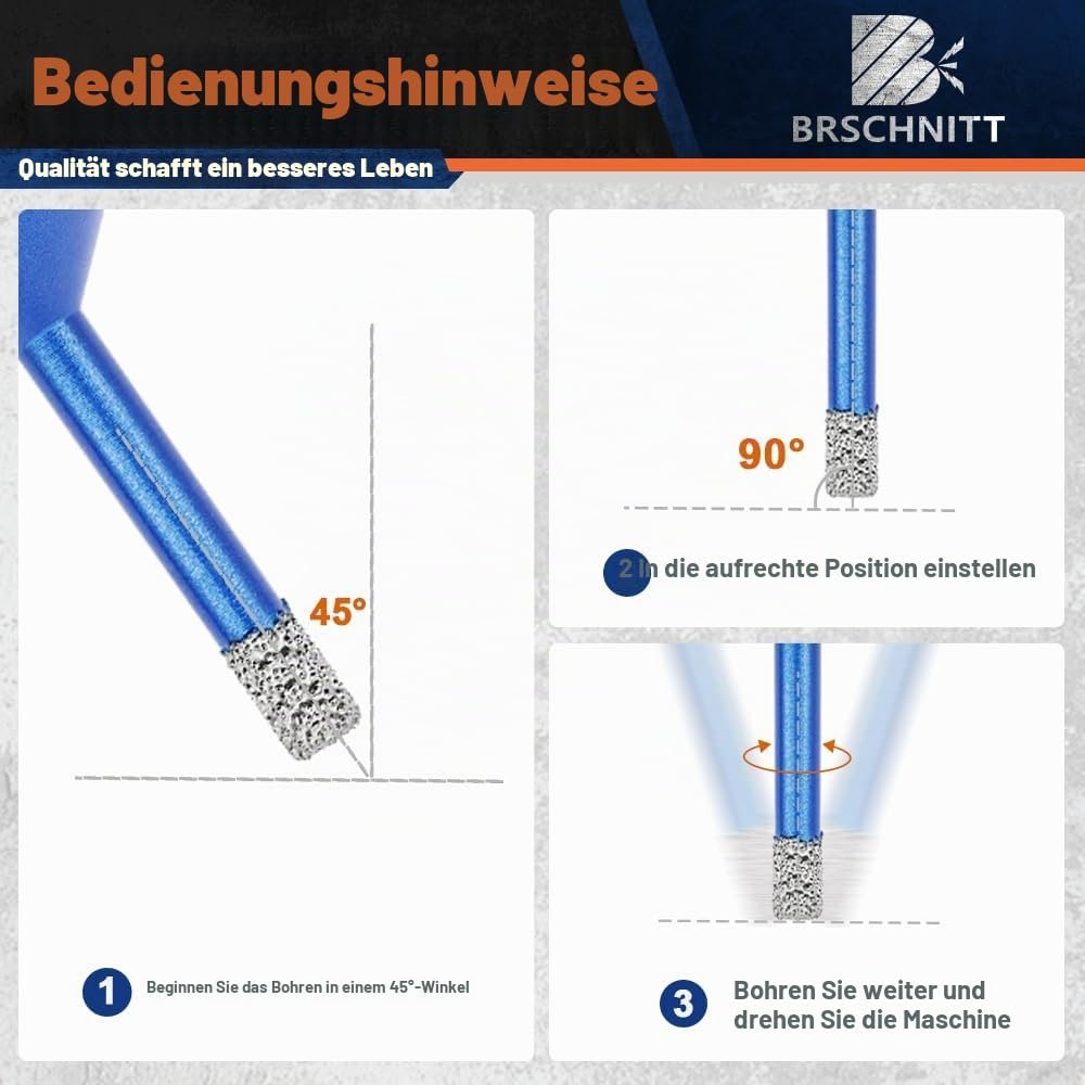 BRSCHNITT Diamantbohrer-, Fingerfräser- und Fasenbohrer-Sets