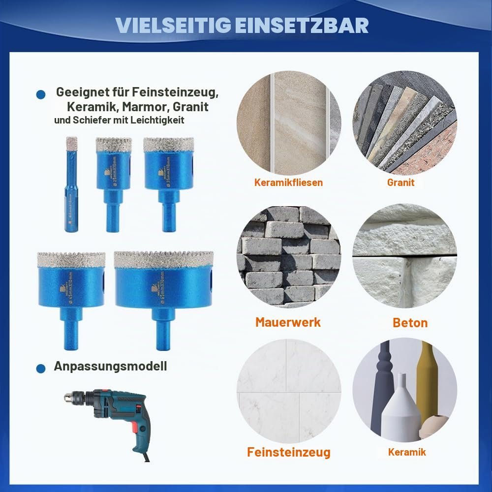 BRSCHNITT Diamantbohrer-, Fingerfräser- und Fasenbohrer-Sets
