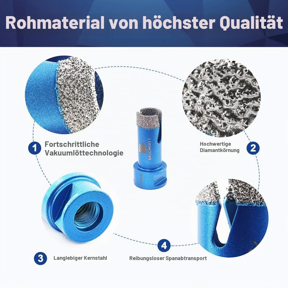 BRSCHNITT Diamantbohrer-, Fingerfräser- und Fasenbohrer-Sets