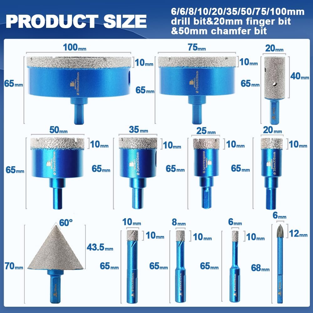BRSCHNITT Diamant-Trockenbohrer Sets