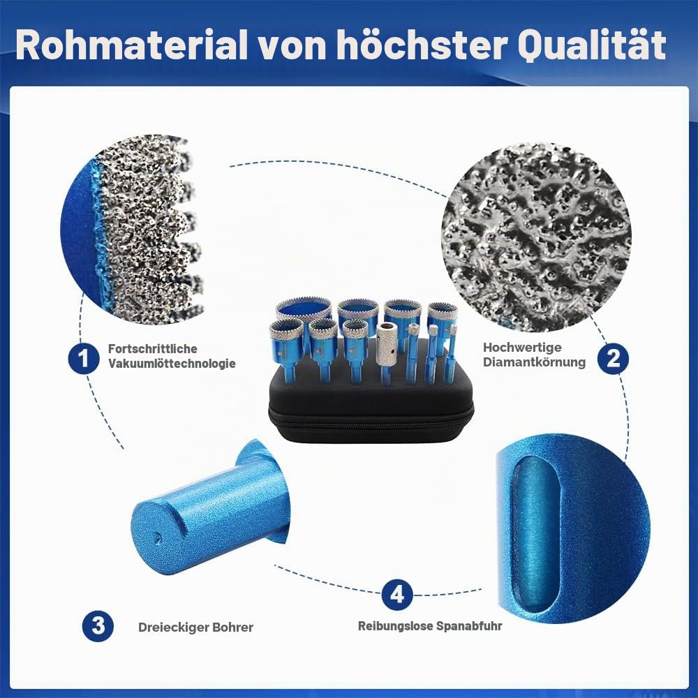 BRSCHNITT Diamantbohrer-, Fingerfräser- und Fasenbohrer-Sets