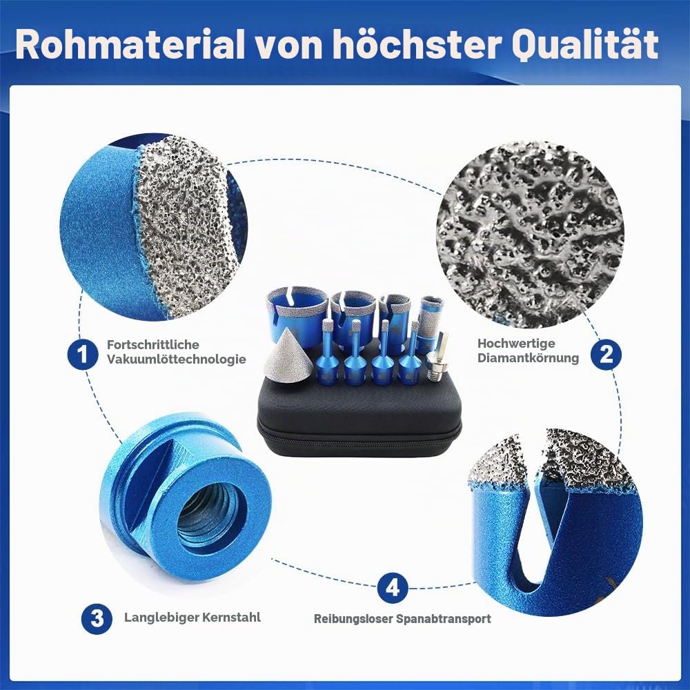 BRSCHNITT Diamantbohrer-, Fingerfräser- und Fasenbohrer-Sets