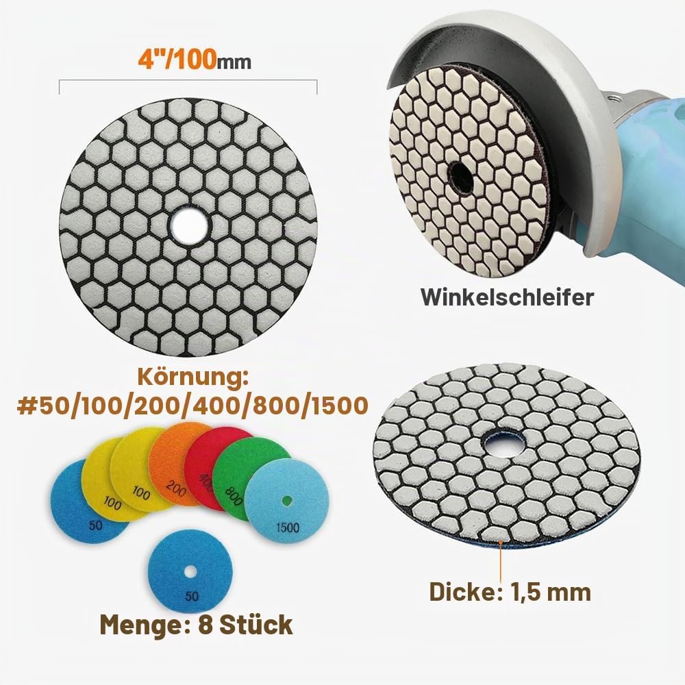 BRSCHNITT Diamant-Polierscheiben Sets