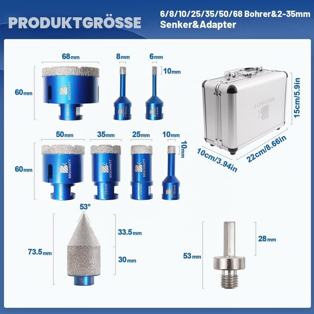 BRSCHNITT Diamantbohrer- und Fingerfräser-Sets