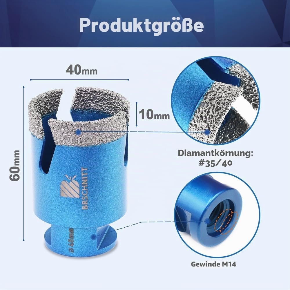 BRSCHNITT Diamantbohrer-, Fingerfräser- und Fasenbohrer-Sets