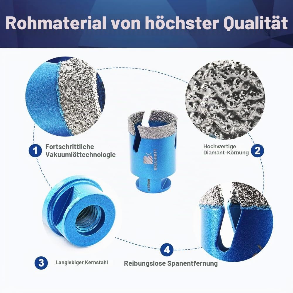 BRSCHNITT Diamantbohrer-, Fingerfräser- und Fasenbohrer-Sets