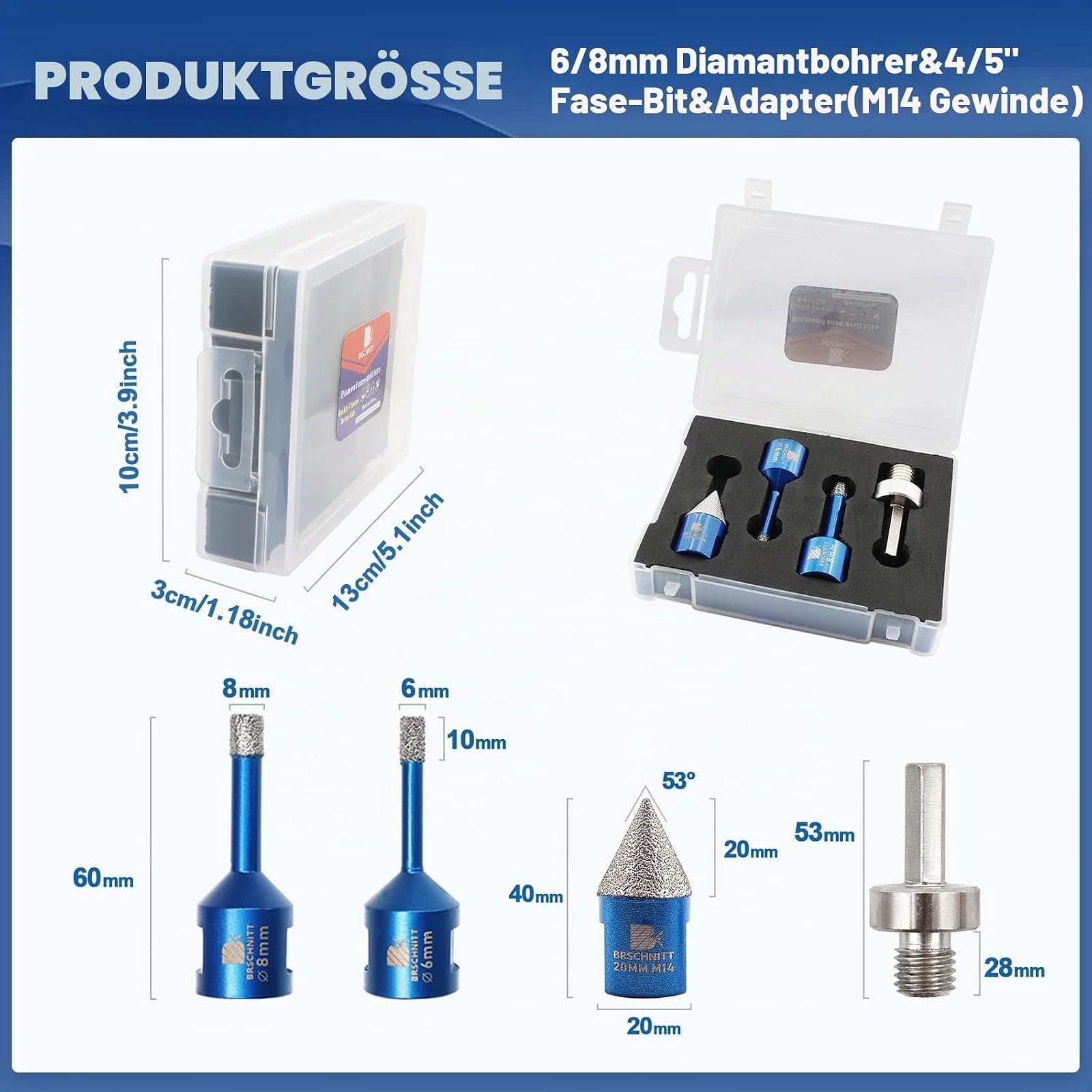 BRSCHNITT Diamantbohrer- und Fingerfräser-Sets