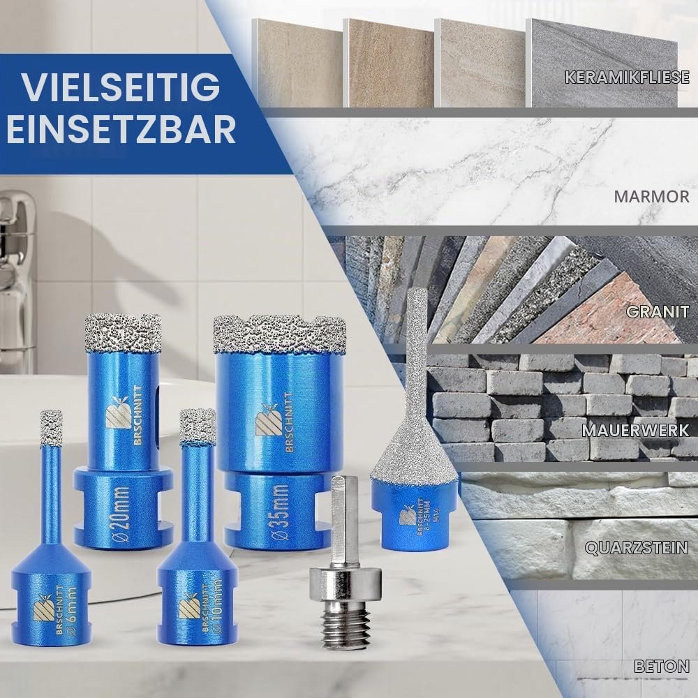 BRSCHNITT Diamantbohrer-Fliesenbohrer Sets