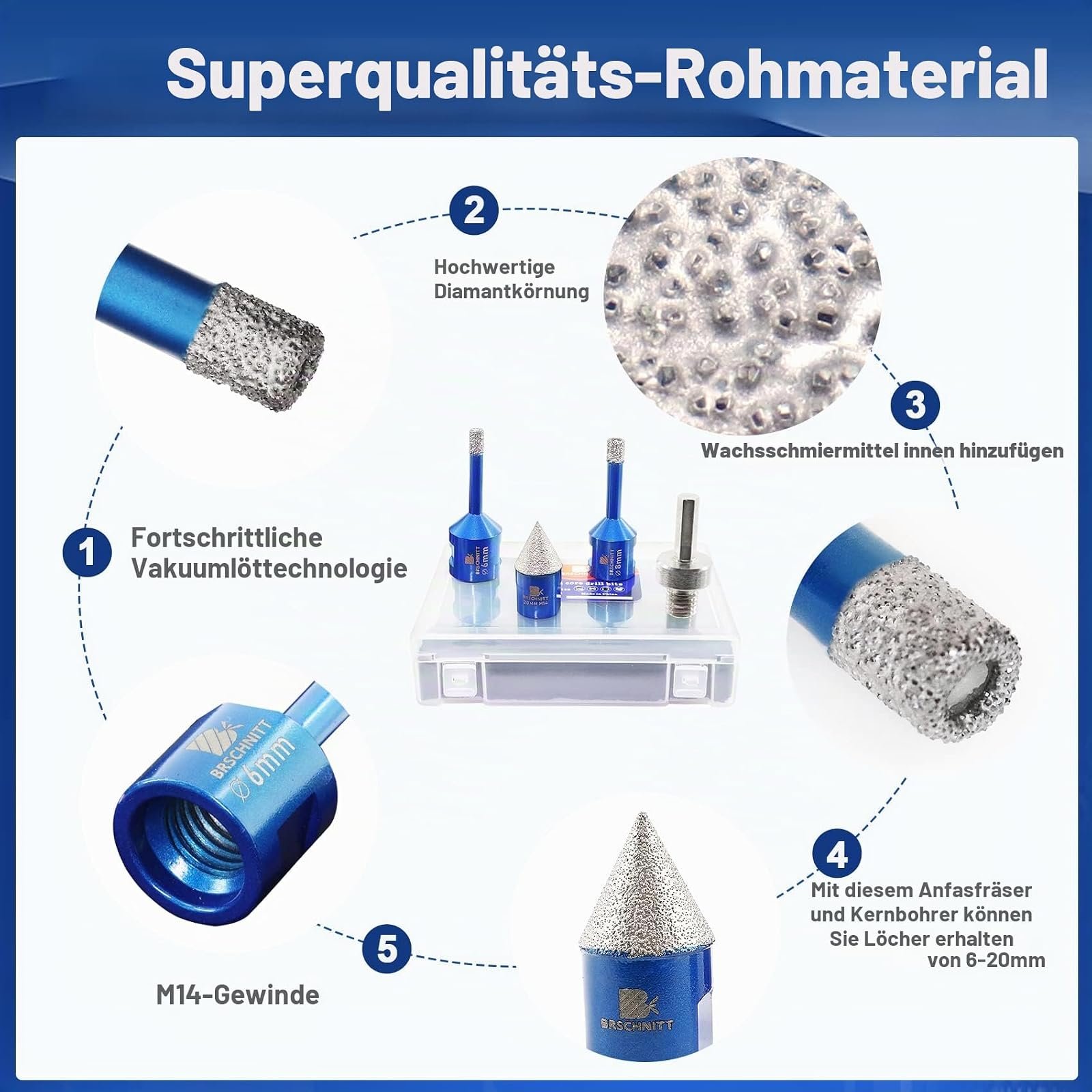 BRSCHNITT Diamantbohrer- und Fingerfräser-Sets