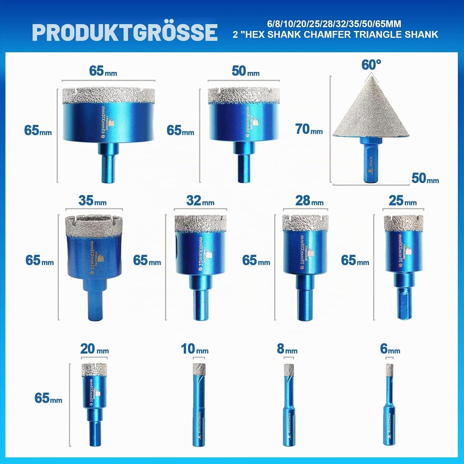 BRSCHNITT Diamant-Trockenbohrer Sets
