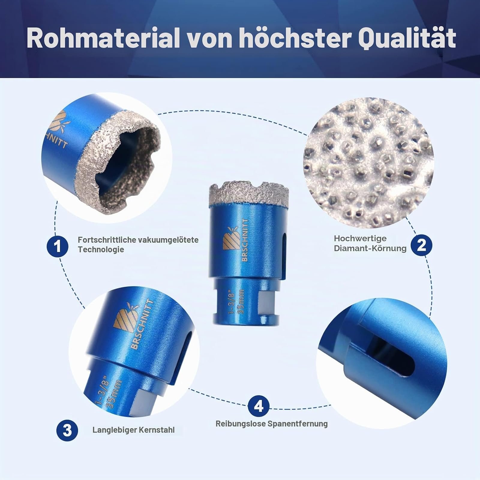 BRSCHNITT Diamantbohrer-Fliesenbohrer Sets