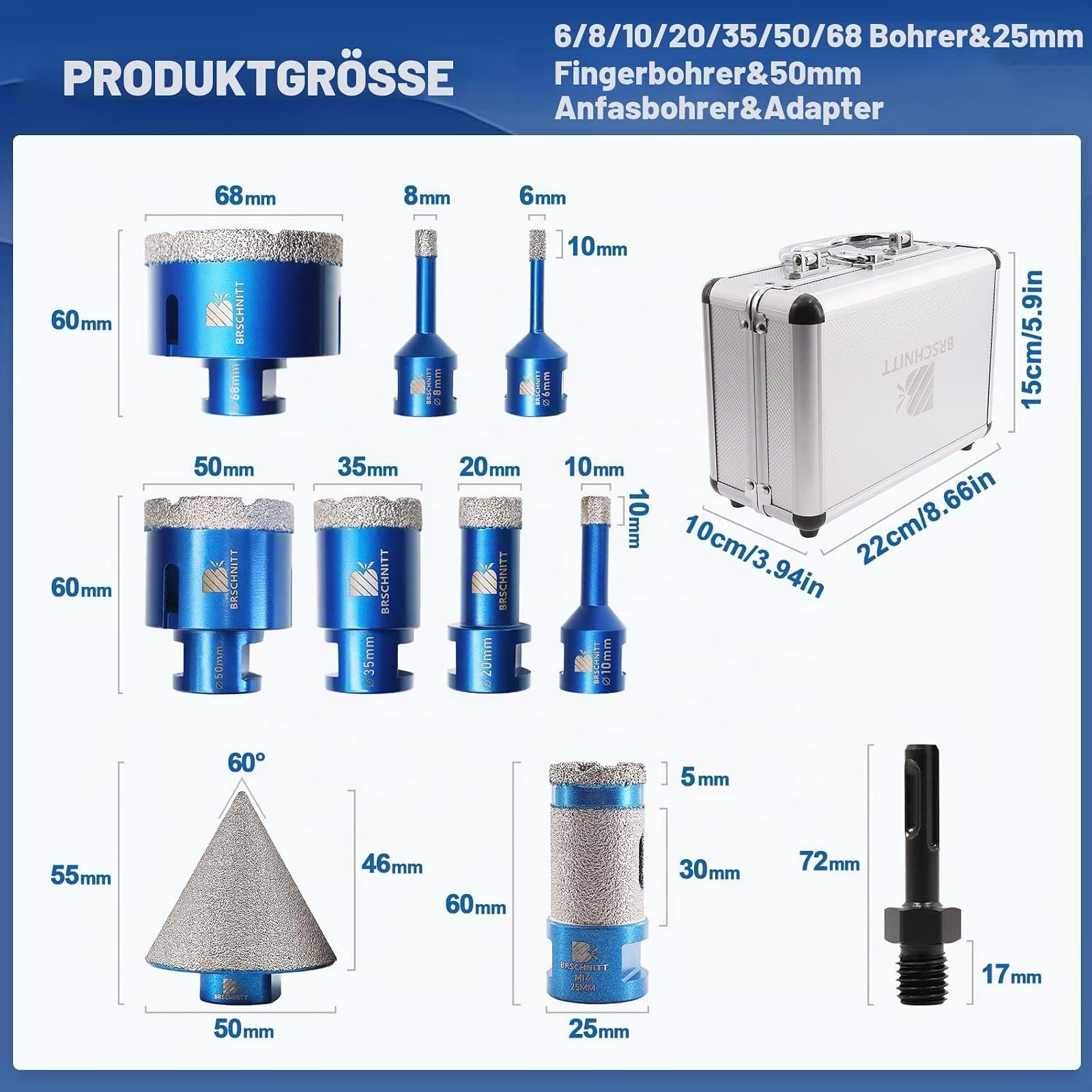 BRSCHNITT Diamantbohrer- und Fingerfräser-Sets