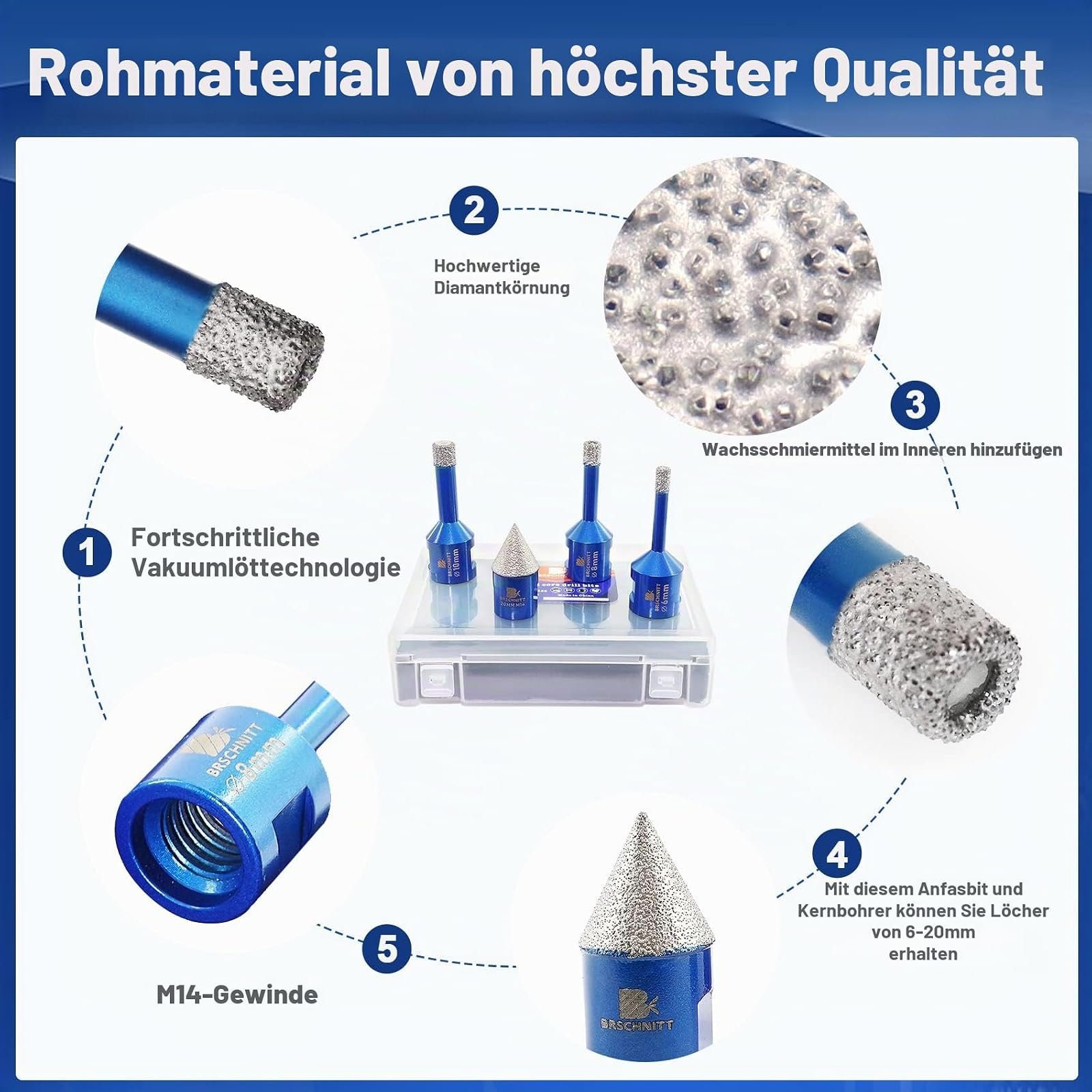 BRSCHNITT Diamantbohrer- und Fingerfräser-Sets
