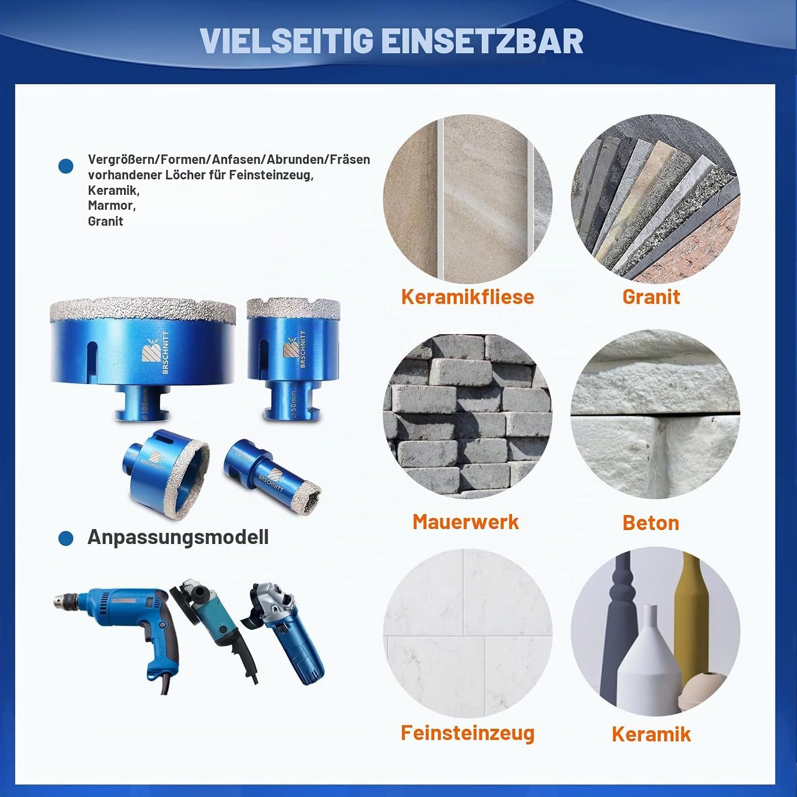 BRSCHNITT Diamantbohrer- und Fingerfräser-Sets