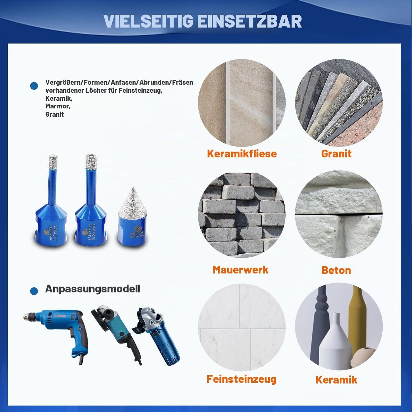 BRSCHNITT Diamantbohrer- und Fingerfräser-Sets