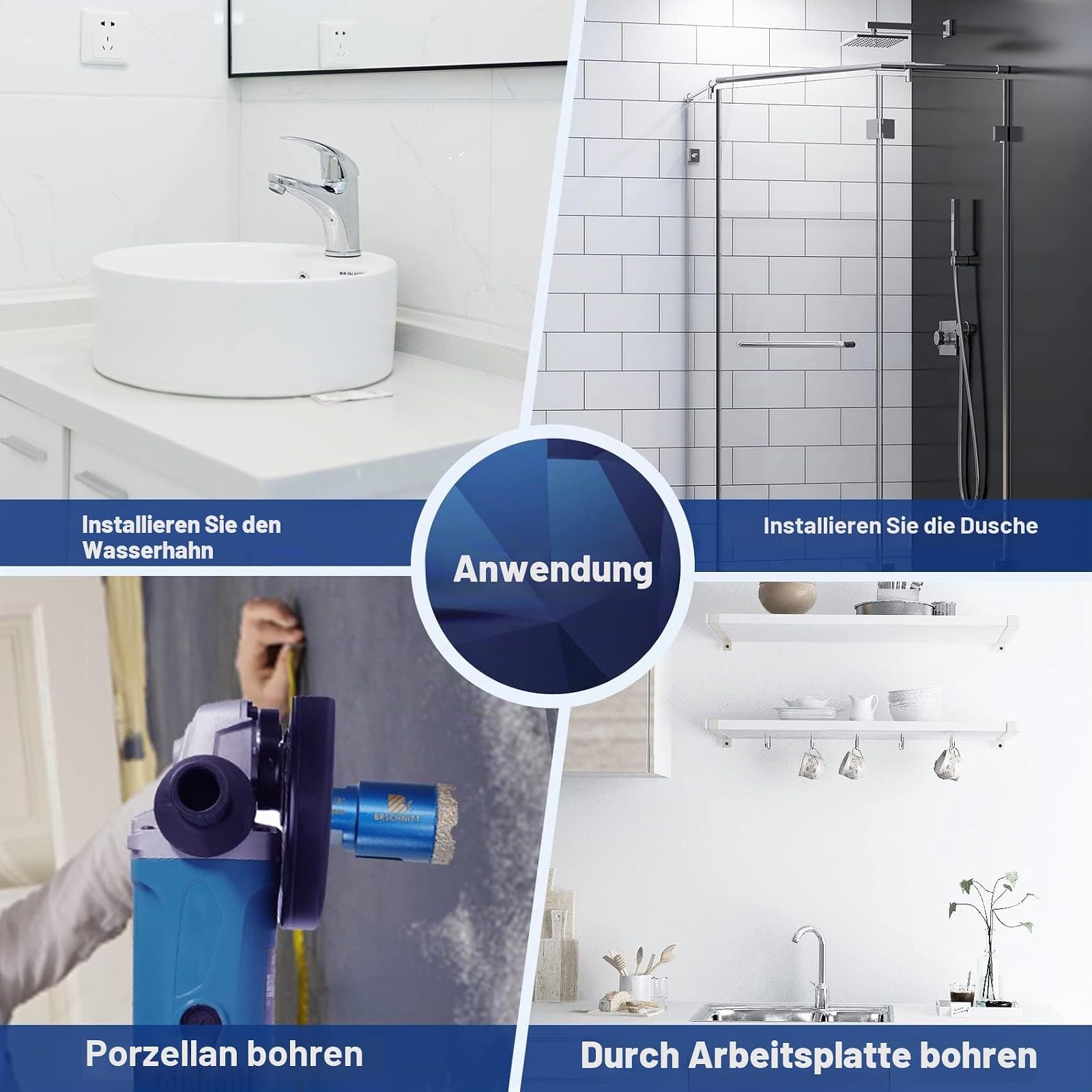 BRSCHNITT Diamantbohrer-Fliesenbohrer Sets