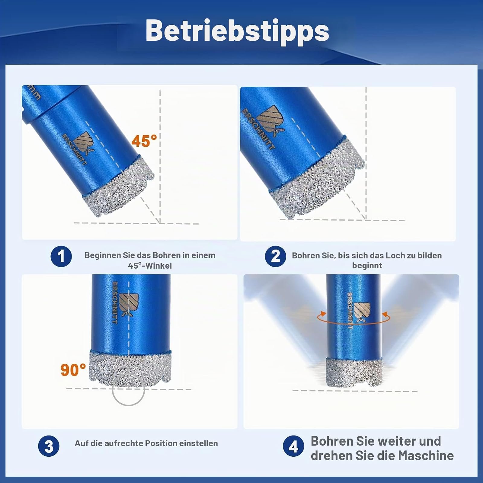 BRSCHNITT Diamantbohrer- und Fingerfräser-Sets