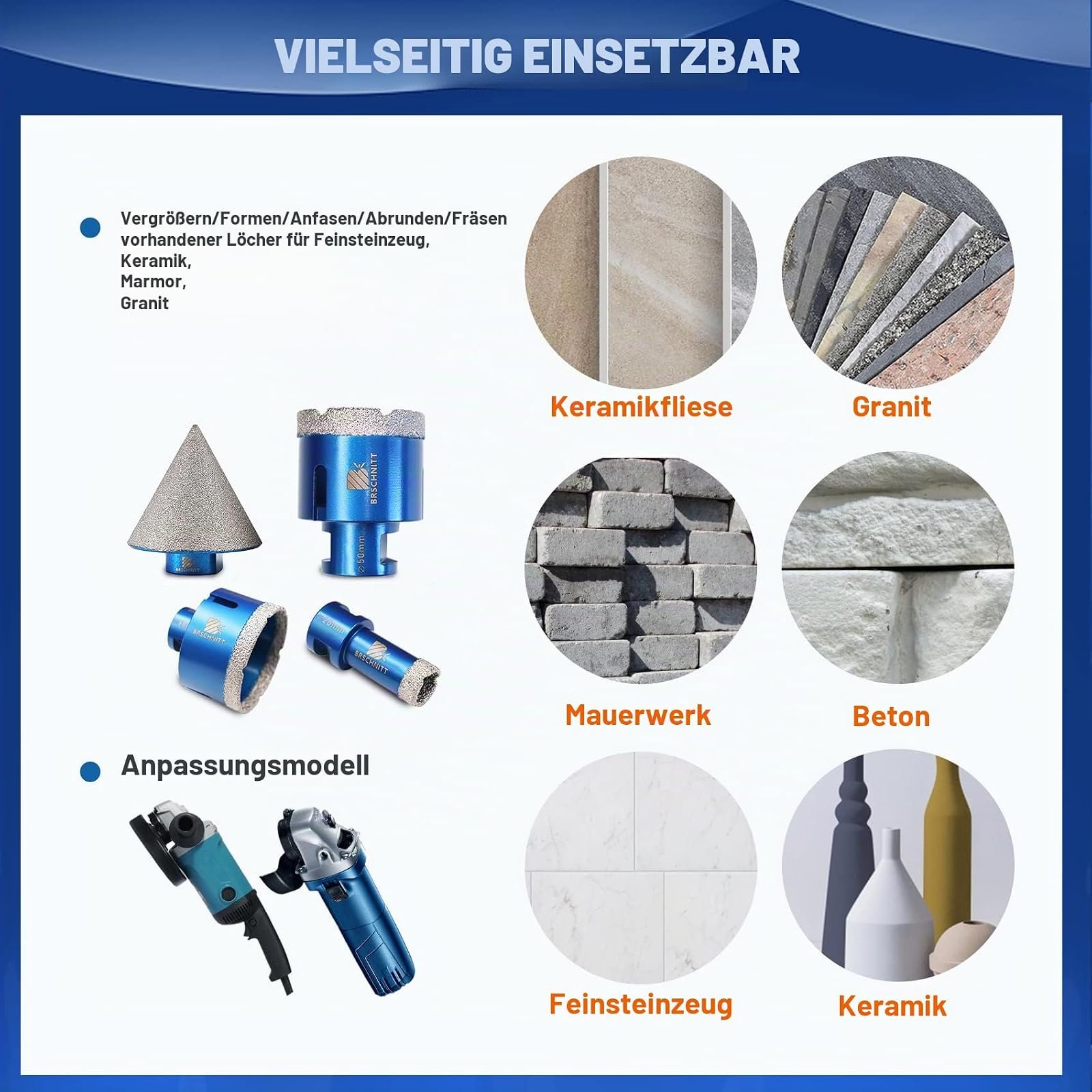 BRSCHNITT Diamantbohrer- und Fingerfräser-Sets