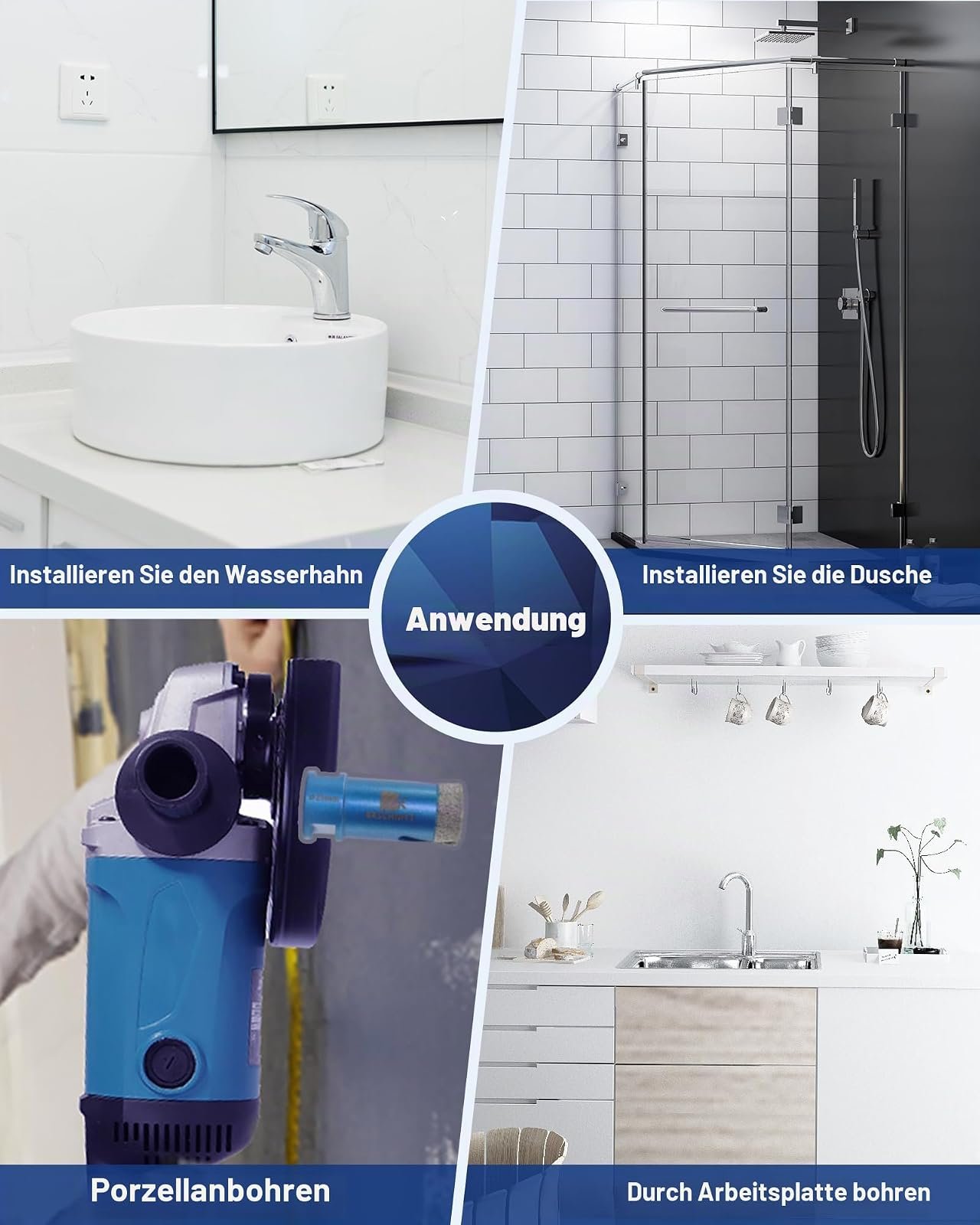 BRSCHNITT Diamantbohrer-, Fingerfräser- und Fasenbohrer-Sets