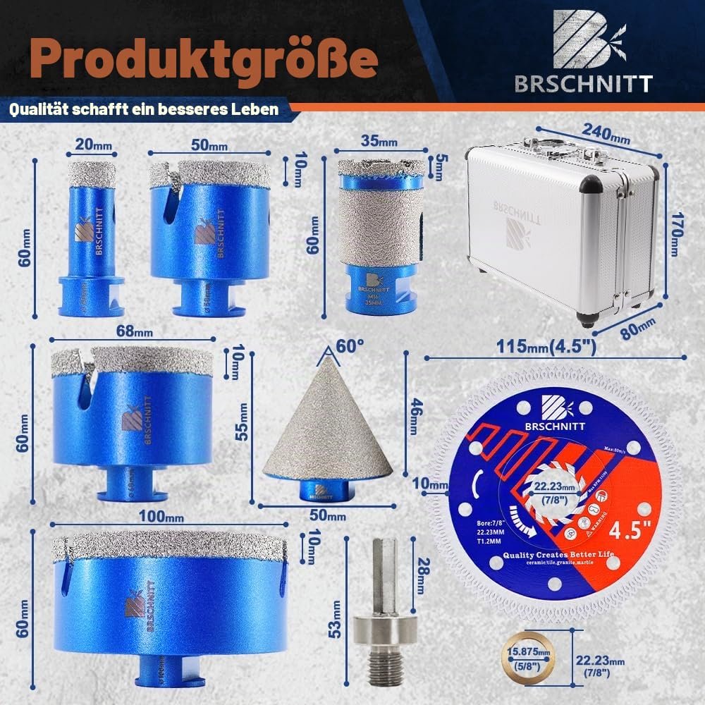 BRSCHNITT Diamant-Fliesenbohrer Komplettsets