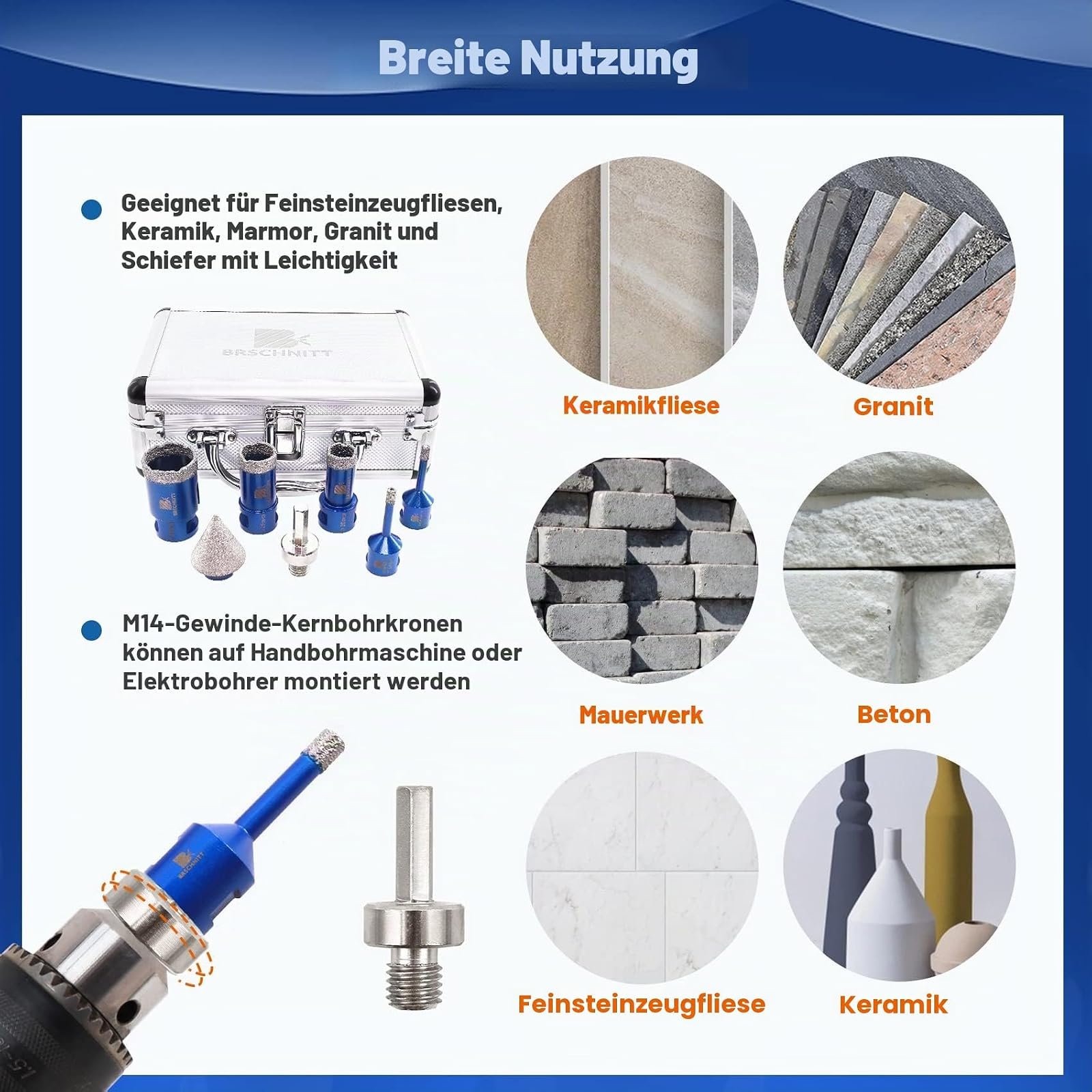 BRSCHNITT Diamantbohrer- und Fingerfräser-Sets