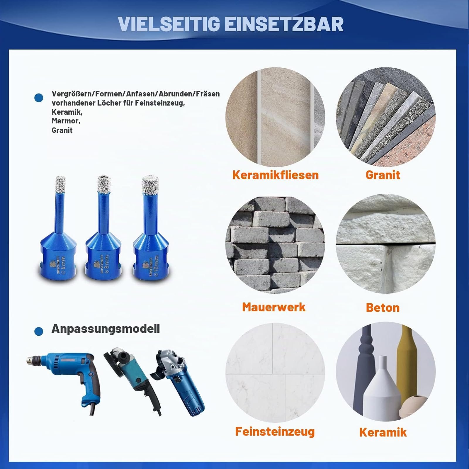 BRSCHNITT Diamantbohrer- und Fingerfräser-Sets