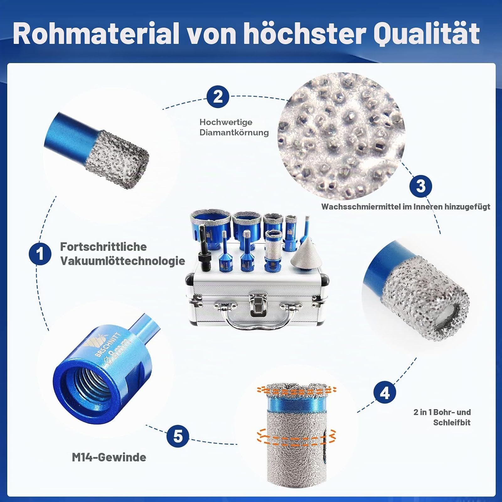 BRSCHNITT Diamantbohrer- und Fingerfräser-Sets