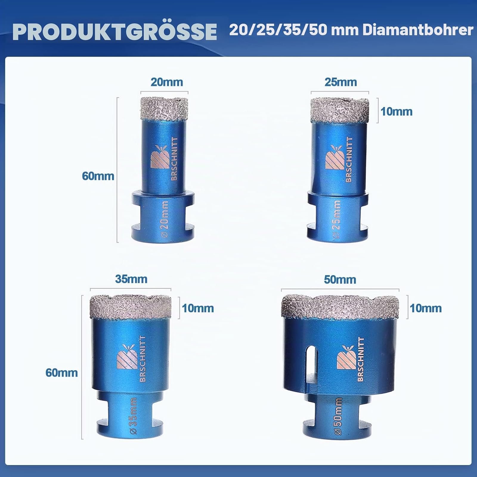 BRSCHNITT Diamantbohrer-Fliesenbohrer Sets