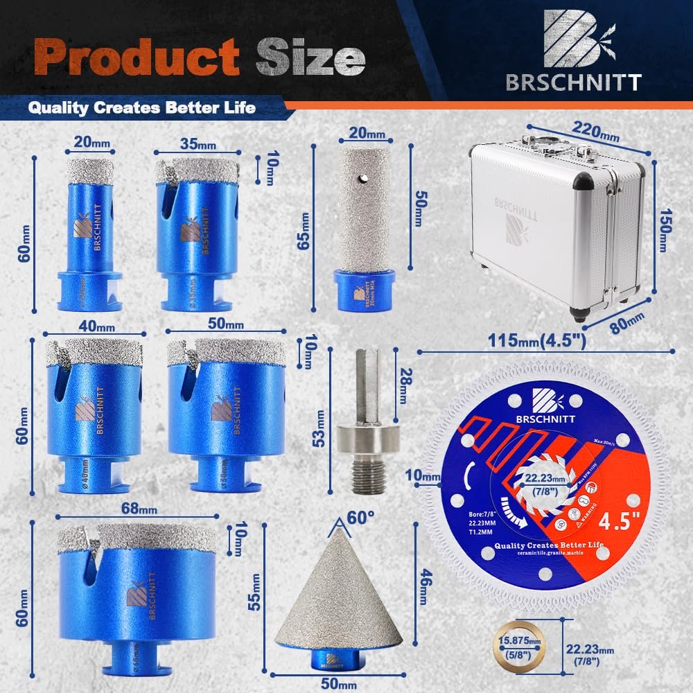 BRSCHNITT Diamant-Fliesenbohrer Komplettsets