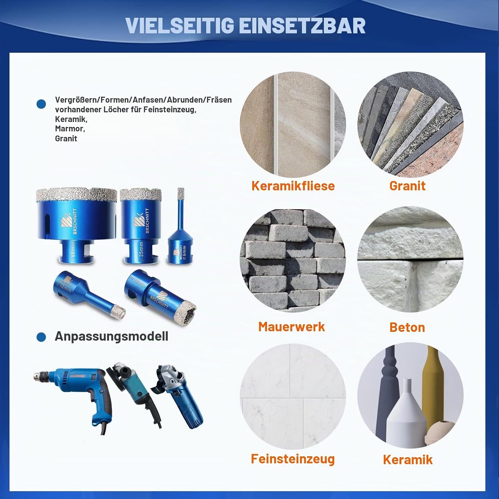 BRSCHNITT Diamantbohrer- und Fingerfräser-Sets