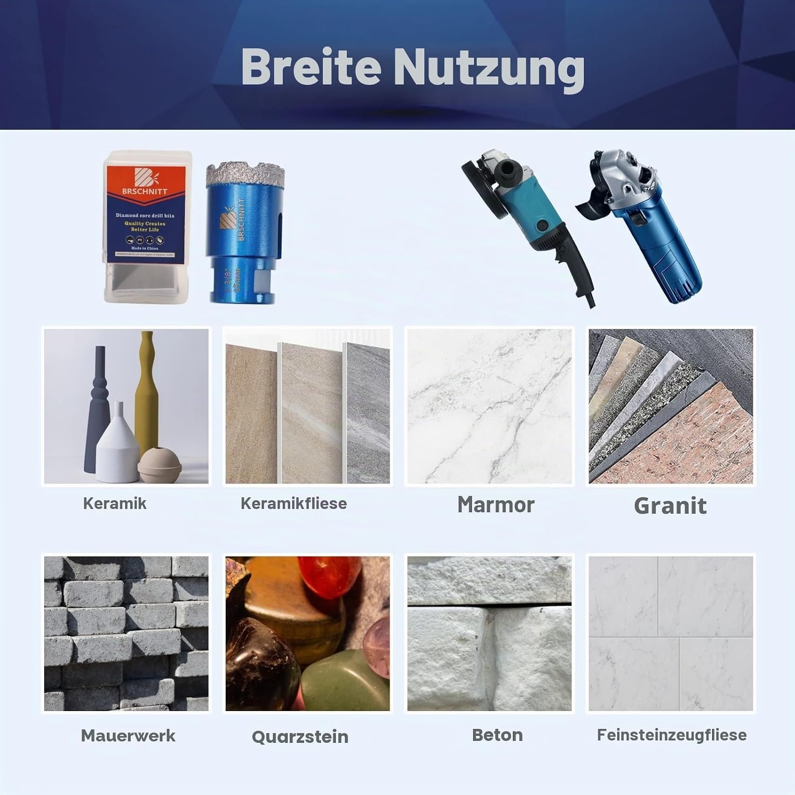 BRSCHNITT Diamantbohrer-Fliesenbohrer Sets