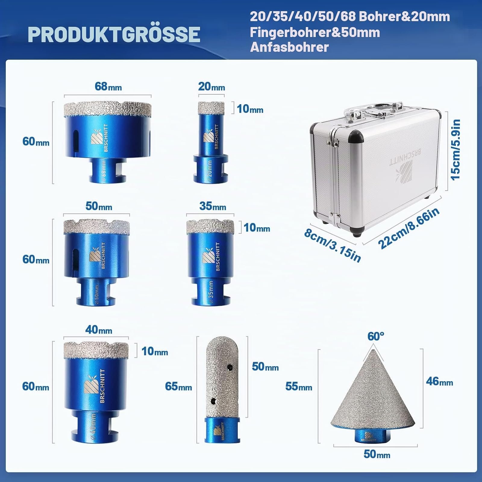 BRSCHNITT Diamantbohrer- und Fingerfräser-Sets