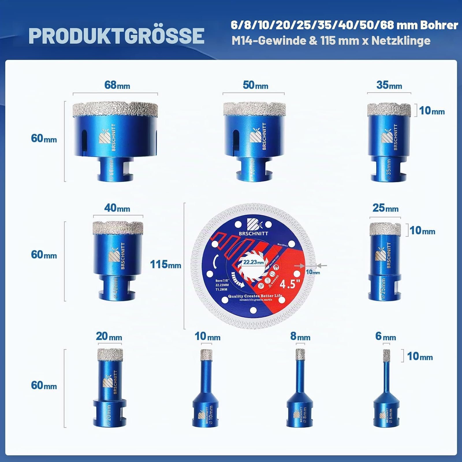 BRSCHNITT Diamantbohrer- und Fingerfräser-Sets