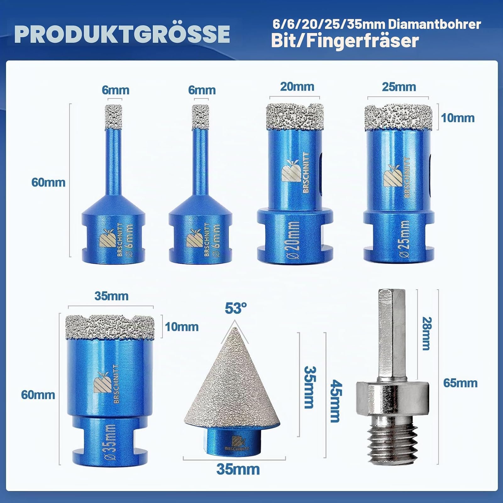 BRSCHNITT Diamantbohrer- und Fingerfräser-Sets