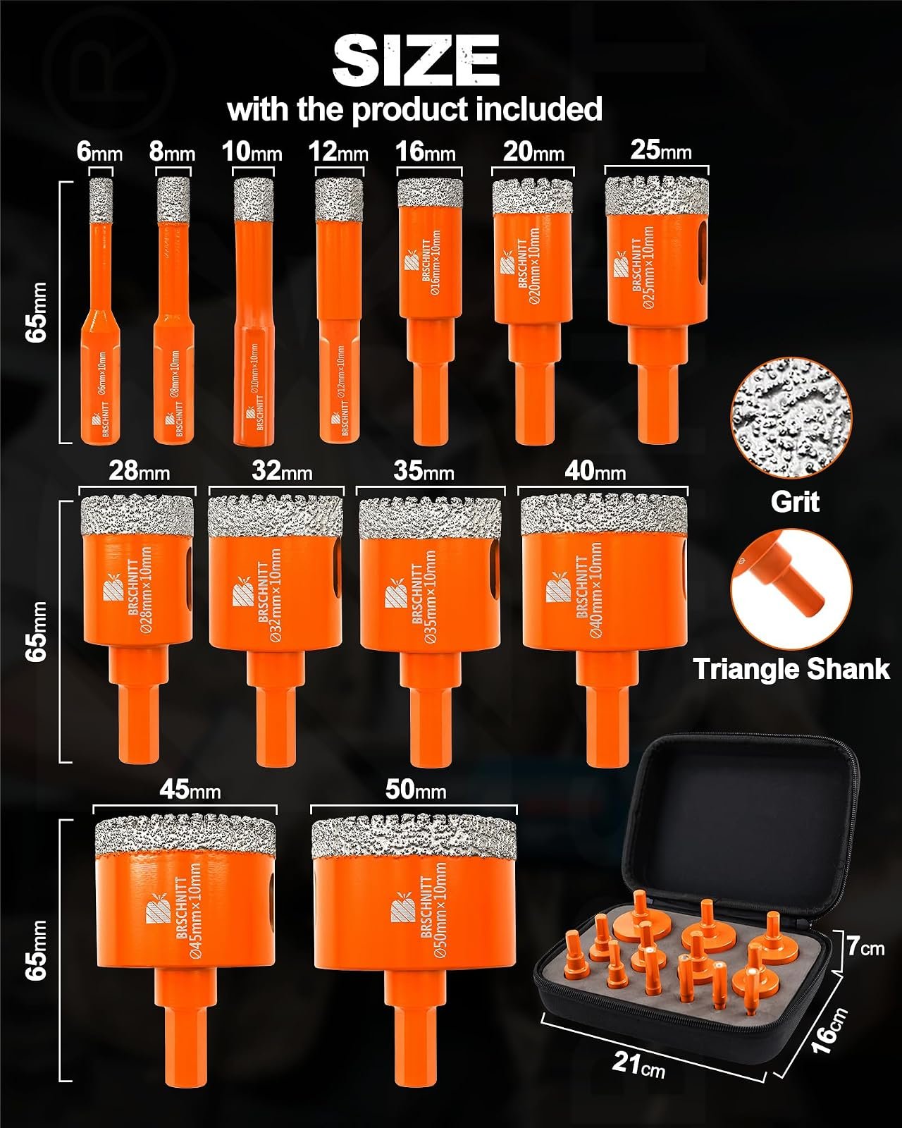 BRSCHNITT Diamantbohrer-, Fingerfräser- und Fasenbohrer-Sets