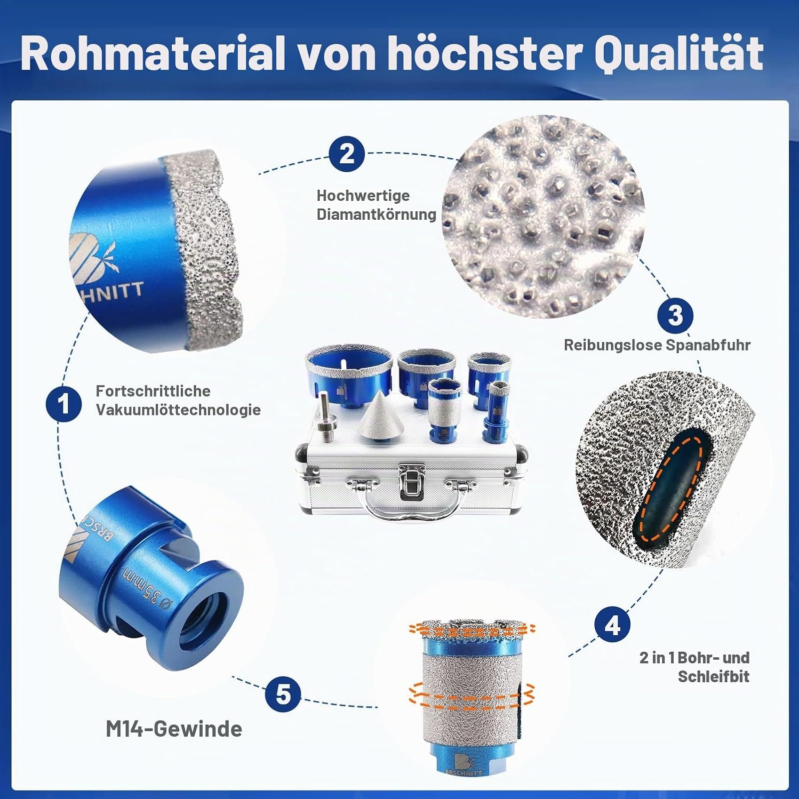 BRSCHNITT Diamantbohrer- und Fingerfräser-Sets