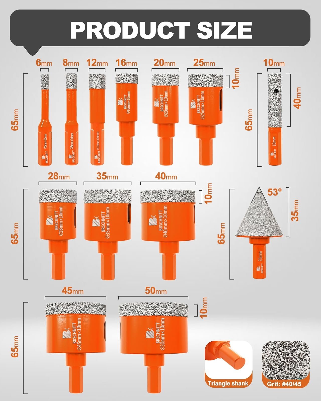 BRSCHNITT Diamantbohrer-, Fingerfräser- und Fasenbohrer-Sets