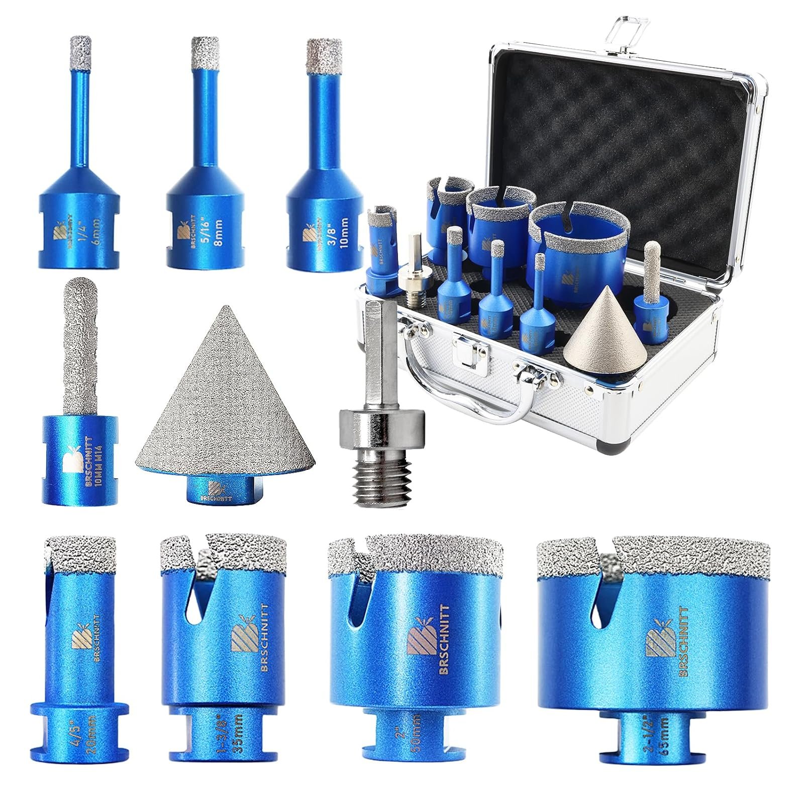 BRSCHNITT Diamantbohrer-, Fingerfräser- und Fasenbohrer-Sets